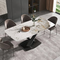 Marbella Sintered Stone Dining Table | 71" Pandora Rectangular With Curved Edge