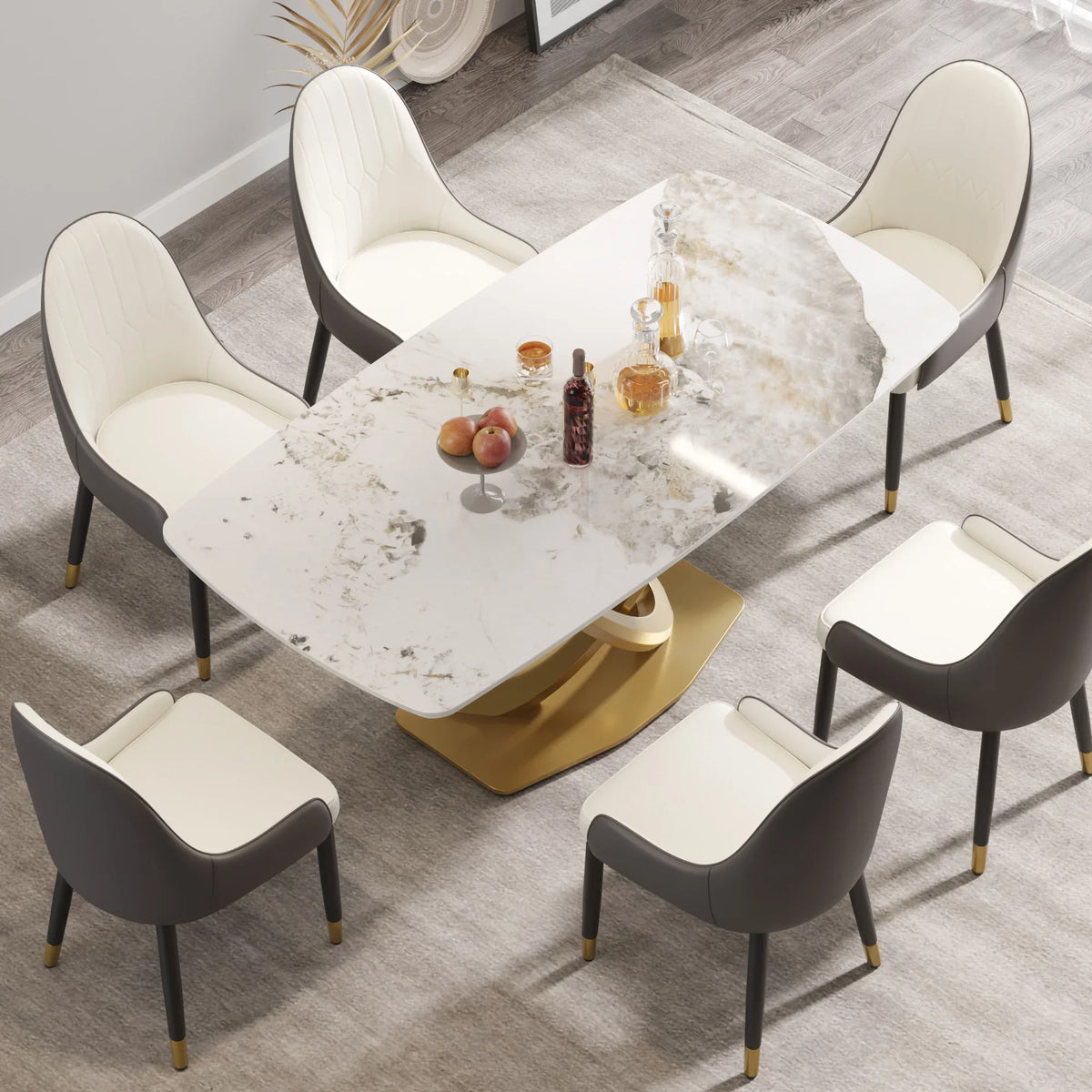 Marbella Sintered Stone Dining Table | 71" Pandora Rectangular With Curved Edge