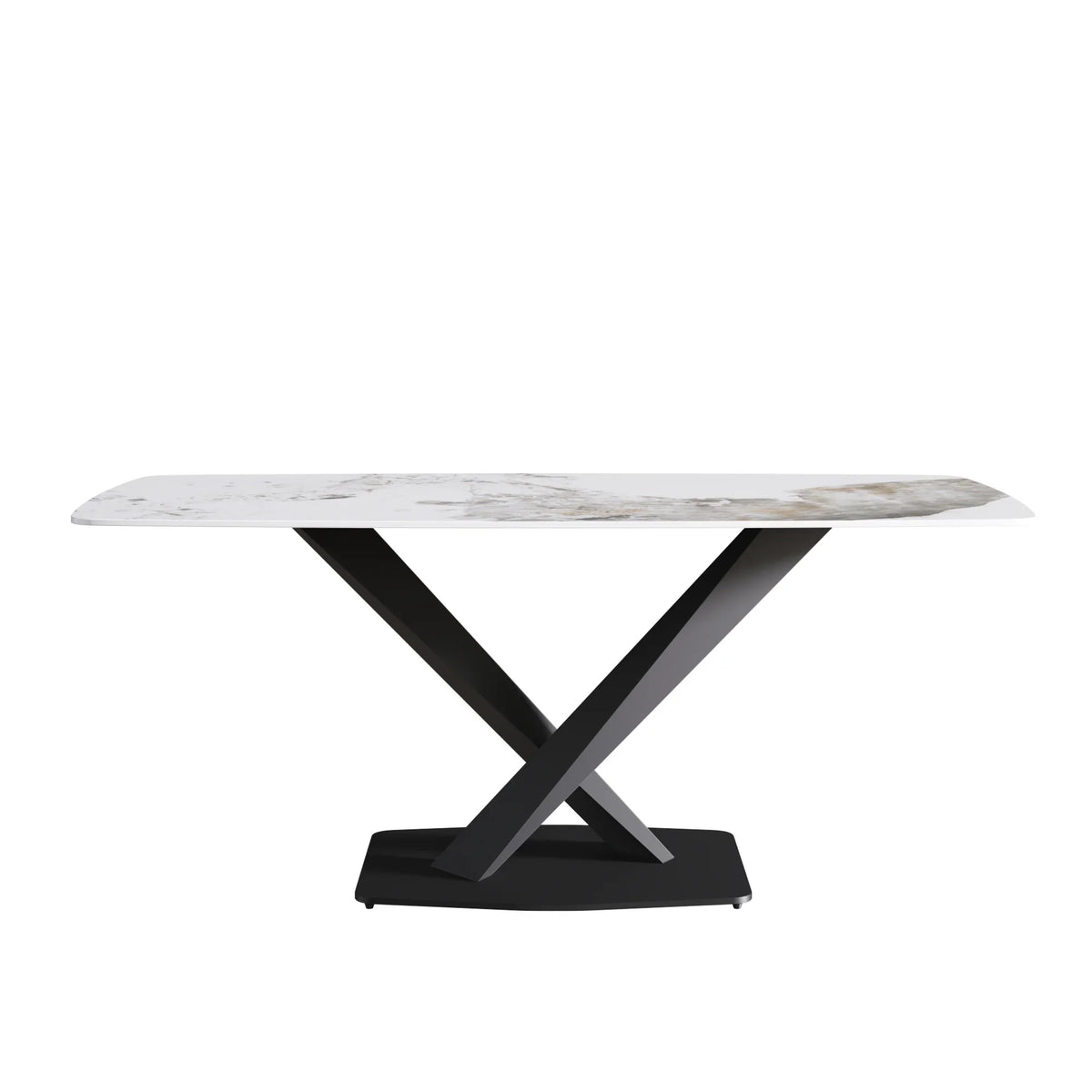 Marbella Sintered Stone Dining Table | 71" Pandora Rectangular With Curved Edge