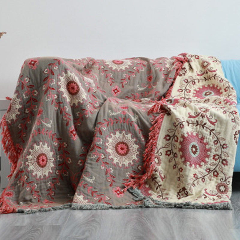 Reversible Cotton Sofa Cover Blanket – Soft, Durable Couch Covers for Home Decor, Machine Washable, Multiple Sizes Available