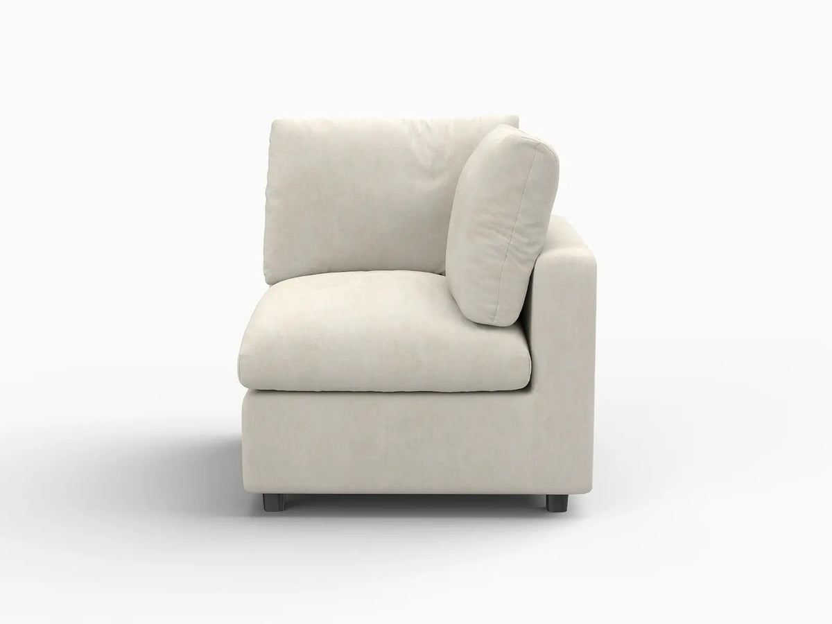 Deluxe Cloud 1-Seater Beige Small Space Single Sofa | 1-Piece, Linen-Blend Chenille Fabric, Living Room Accent, Easy To Clean