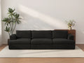 Deluxe Cloud 3-Seater Black Couch Sectional | 3-Piece, Bouclé Sherpa-Like Fabric, Washable Cushion Covers