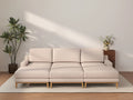 Deluxe Cloud 3-Seater Khaki Pit Sectional | 6-Piece (Includes 3 Ottomans), Linen Look Poly Fabric, Washable Cushion Covers