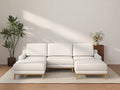 Deluxe Cloud 3-Seater White Large Space U-Shaped Sectional | 5-Piece (Includes 2 Ottomans), Linen Look Poly Fabric, Easy To Clean