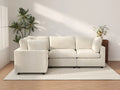 Deluxe Cloud 4-Seater Beige Large Space L-Shaped Sectional | 4-Piece, Linen-Blend Chenille Fabric, Easy To Clean