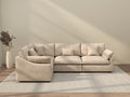 Deluxe Cloud 4-Seater Khaki Large Space Pit Sectional | 4-Piece, Chenille And Linen Fabric, Easy To Clean