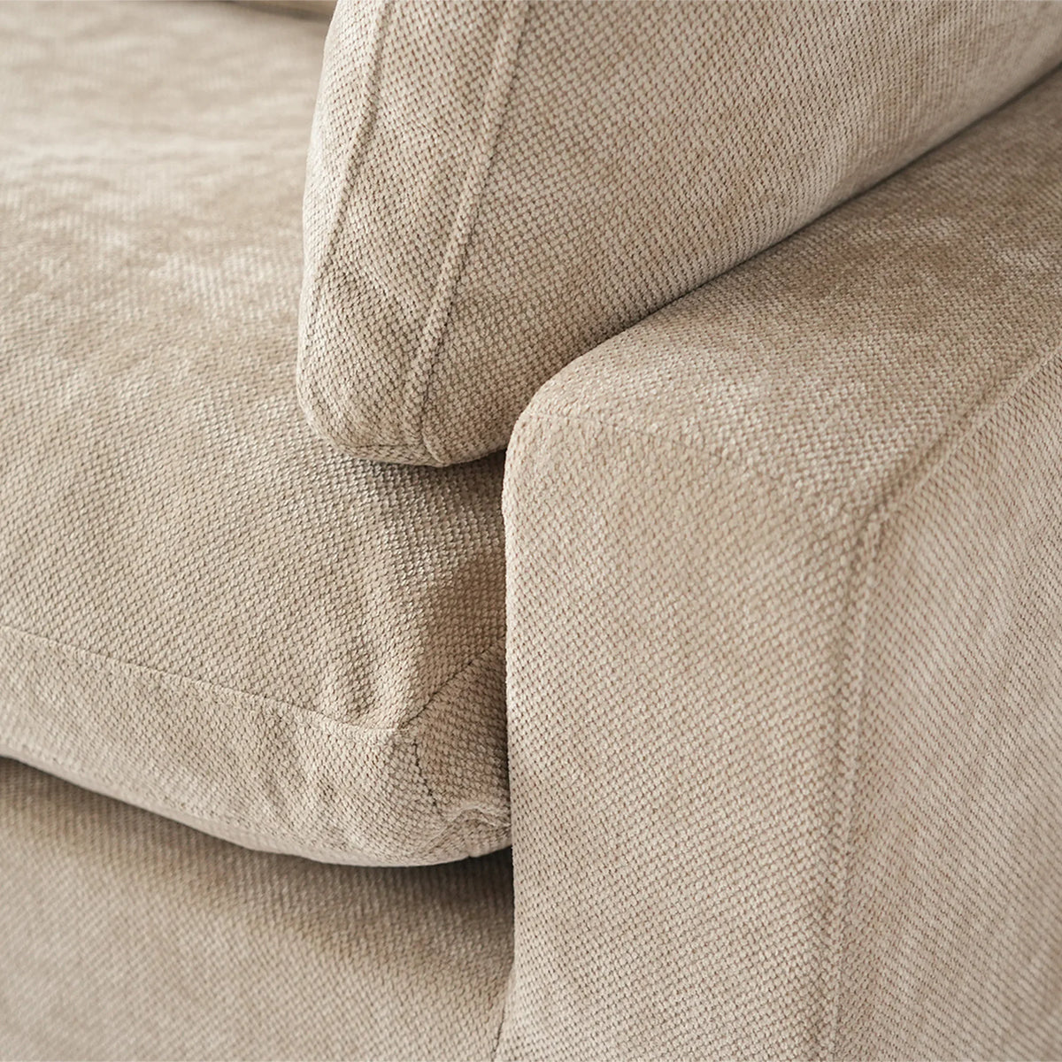Deluxe Cloud 4-Seater Khaki Large Space Pit Sectional | 4-Piece, Chenille And Linen Fabric, Easy To Clean