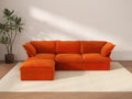 Deluxe Cloud 3-Seater Modular L-Shaped Sectional | 4-Piece (includes 1 ottoman), Velvet Fabric, Storage Ottoman