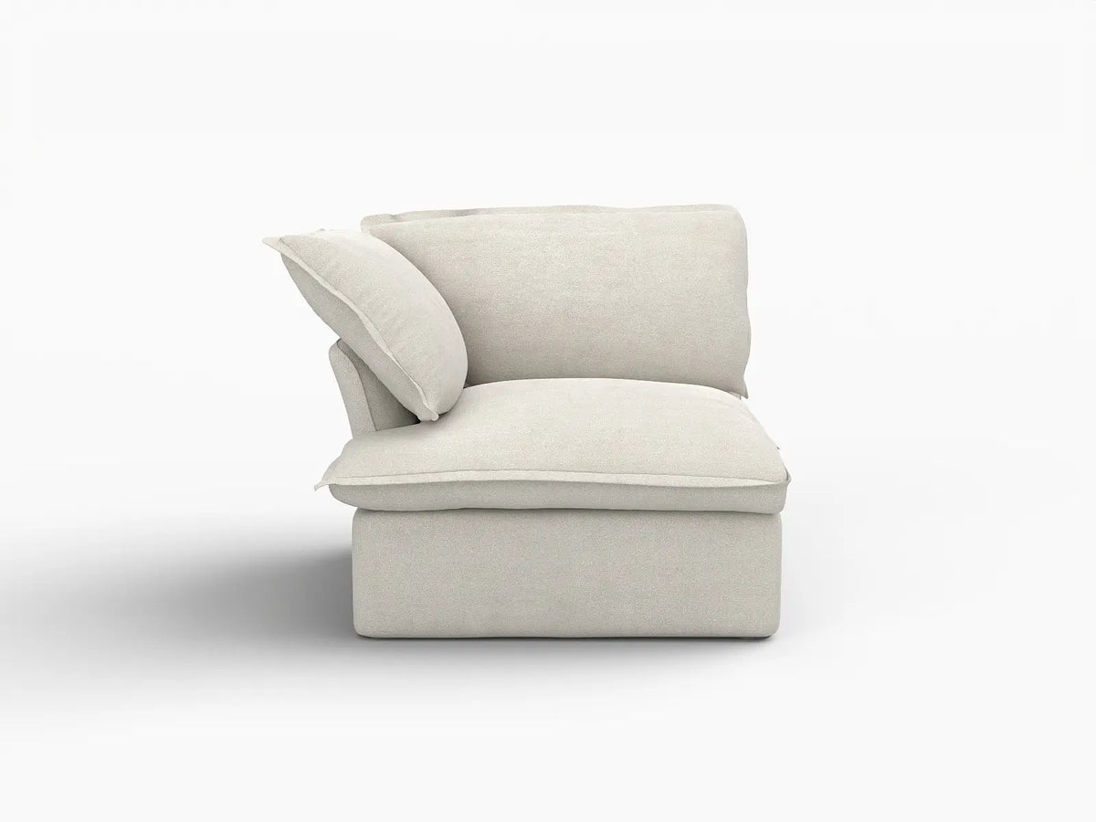 Deluxe Cloud Beige 1-Seater Single Sofa | 1-Piece, Linen and Cotton Fabric, Washable Covers