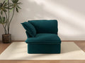 Deluxe Cloud Turquoise 1-Seater Single Sofa | 1-Piece, Velvet Fabric, Washable Covers