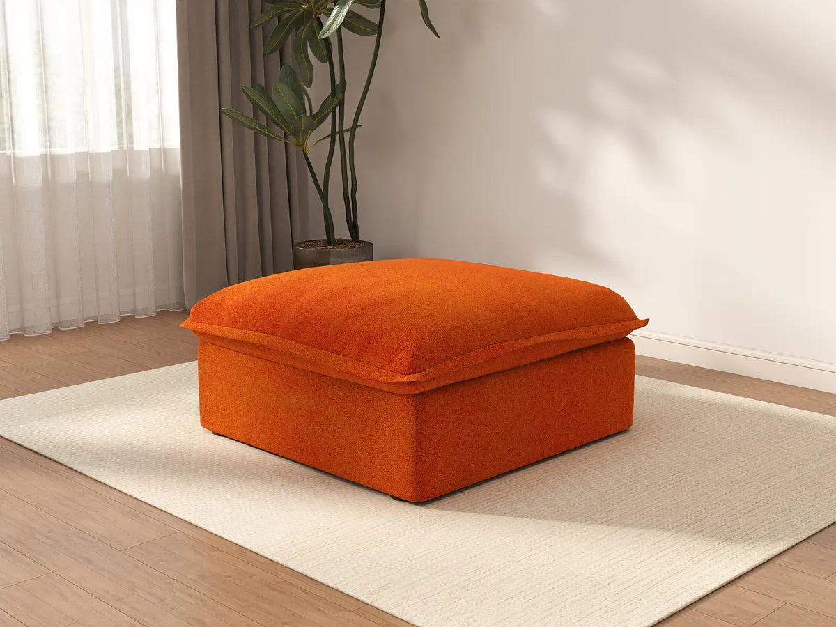 Deluxe Cloud Velvet 1-Seater Storage Ottoman | 1-Piece (includes 1 ottoman), Washable Covers