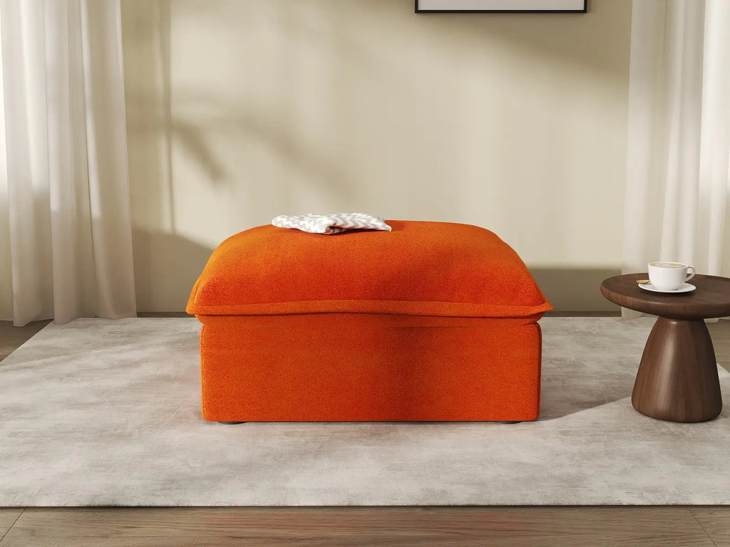 Deluxe Cloud Velvet 1-Seater Storage Ottoman | 1-Piece (includes 1 ottoman), Washable Covers
