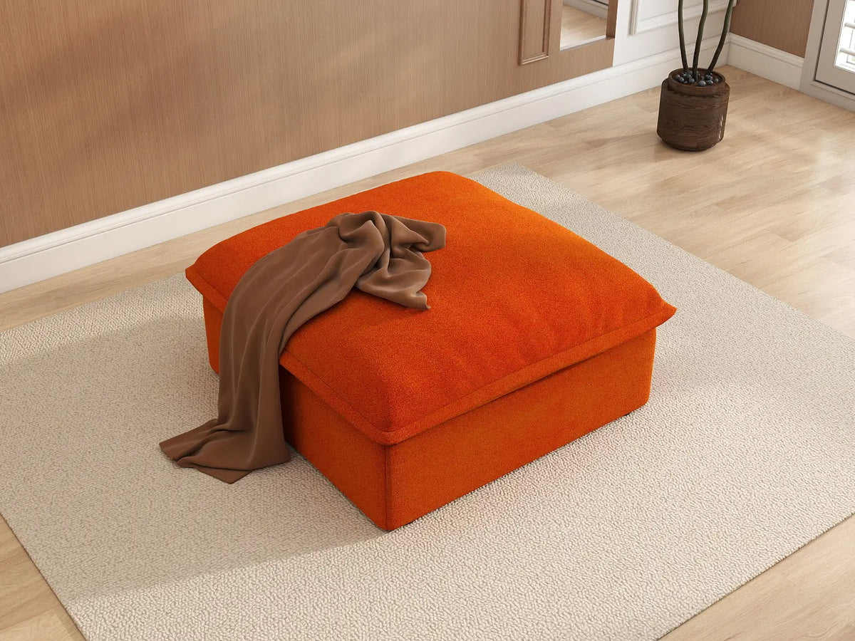 Deluxe Cloud Velvet 1-Seater Storage Ottoman | 1-Piece (includes 1 ottoman), Washable Covers