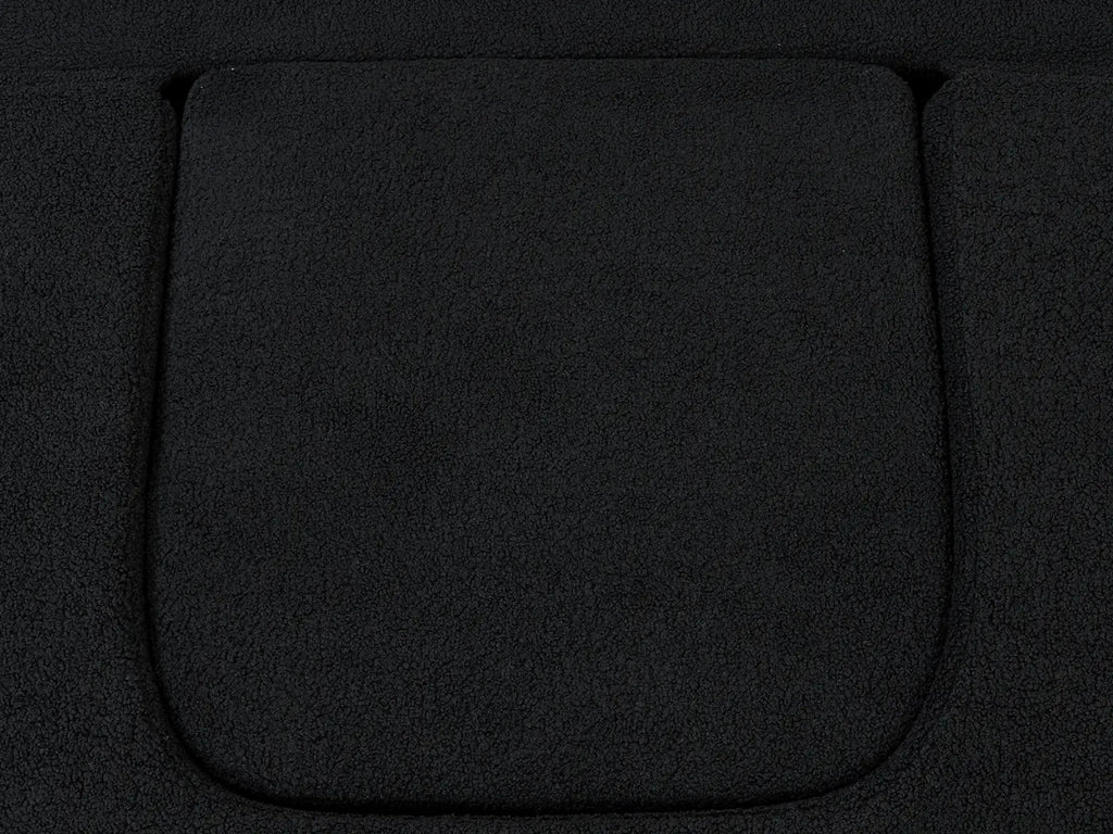 Essential 1-Seater Black Small Space Single Sofa | Teddy Velvet Fabric, Includes Ottoman, Convertible Sleeper Design