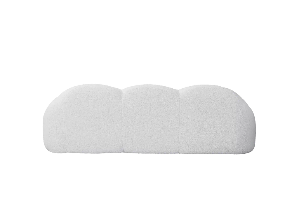 Essential 3-Seater Beige Small Space Couch Sectional | 1-Piece, Teddy Velvet Fabric, Apartment Friendly