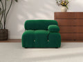 Matrix Green 1-Seater Single Sofa | 1-Piece, Right-Arm Design, Velvet Fabric, Fixed Upholstery