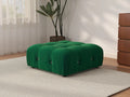 Matrix Green Ottoman | Velvet Fabric, Fixed Upholstery