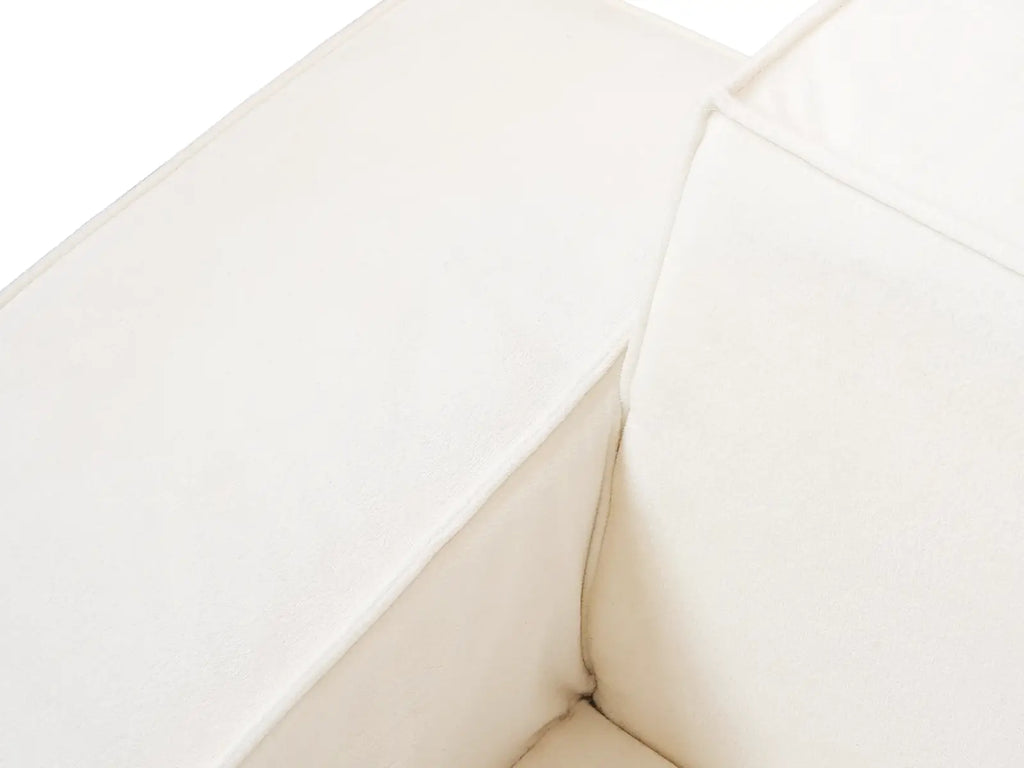 Essential Beige 3-Seater Couch Sectionals | 3-Piece, Cloud Velvet Fabric, Fixed Upholstery