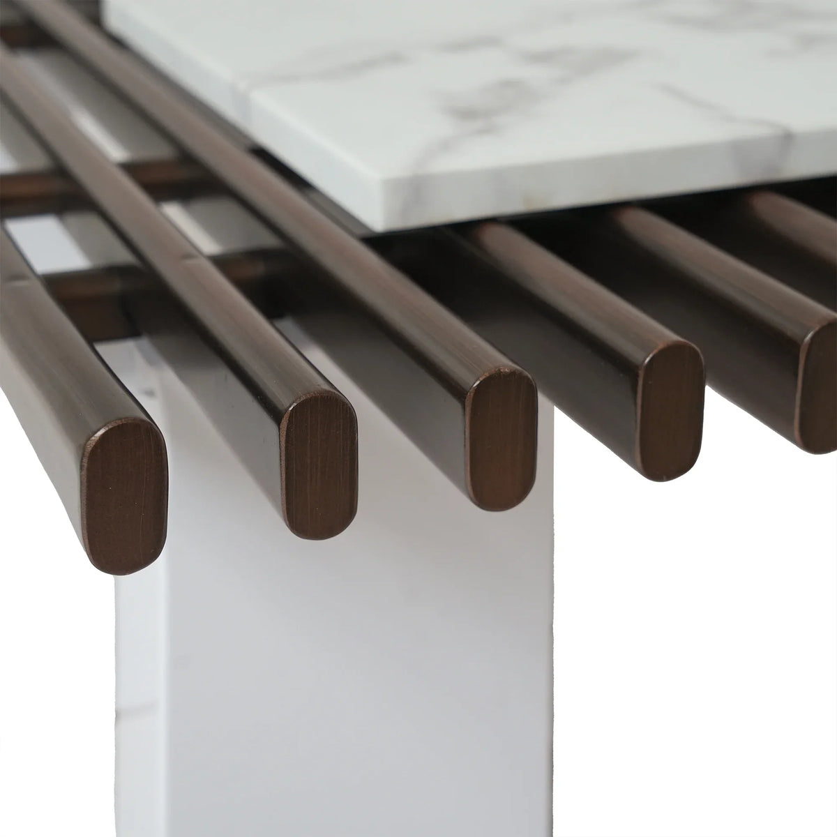 Grandeur Faux Marble Coffee Table | 48" Copper Rectangular With Removeable Marble Slab