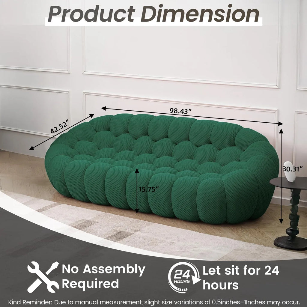 Essential 6-Seater green 3D-Knitted Fabric Sofa Sets | 4-Piece (includes 1 Ottoman), 3D-Knitted Fabric, Roomy Layout