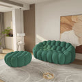 Essential 2-Seater green 3D-Knitted Fabric Chaise Sectionals | 2-Piece (includes 1 Ottoman), 3D-Knitted Fabric, Small Space