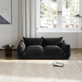 Matrix Black 2-Seater Loveseat | 2-Piece, Chenille Fabric, Fixed Upholstery