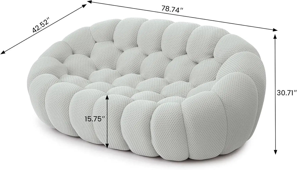 Essential 2-Seater light-grey 3D-Knitted Fabric Loveseats | 1-Piece, 3D-Knitted Fabric, Small Space