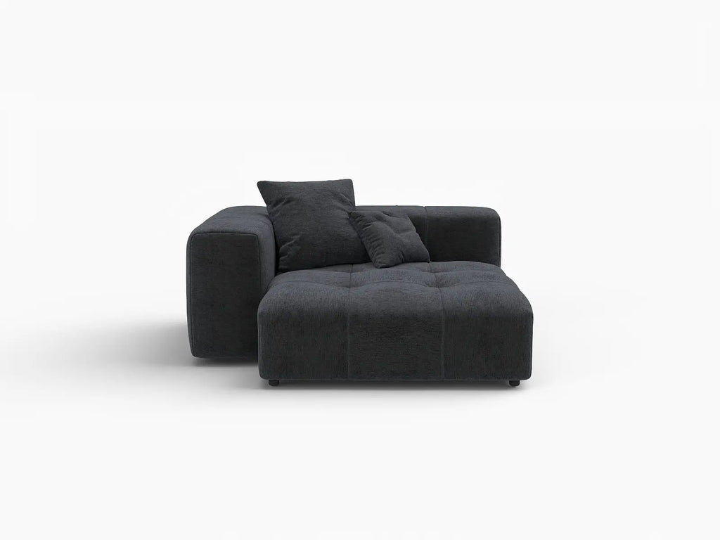 Matrix 1-Seater Black Linen Single Sofa | 1-Piece, Living Room Accent, Modular Design