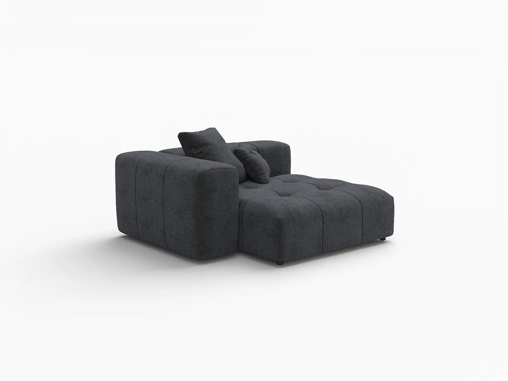 Matrix 1-Seater Black Linen Single Sofa | 1-Piece, Living Room Accent, Modular Design
