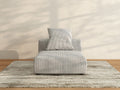 Matrix 1-Seater Grey Single Sofa | 1-Piece, Corduroy Fabric, Living Room Accent, Washable Cushion Covers