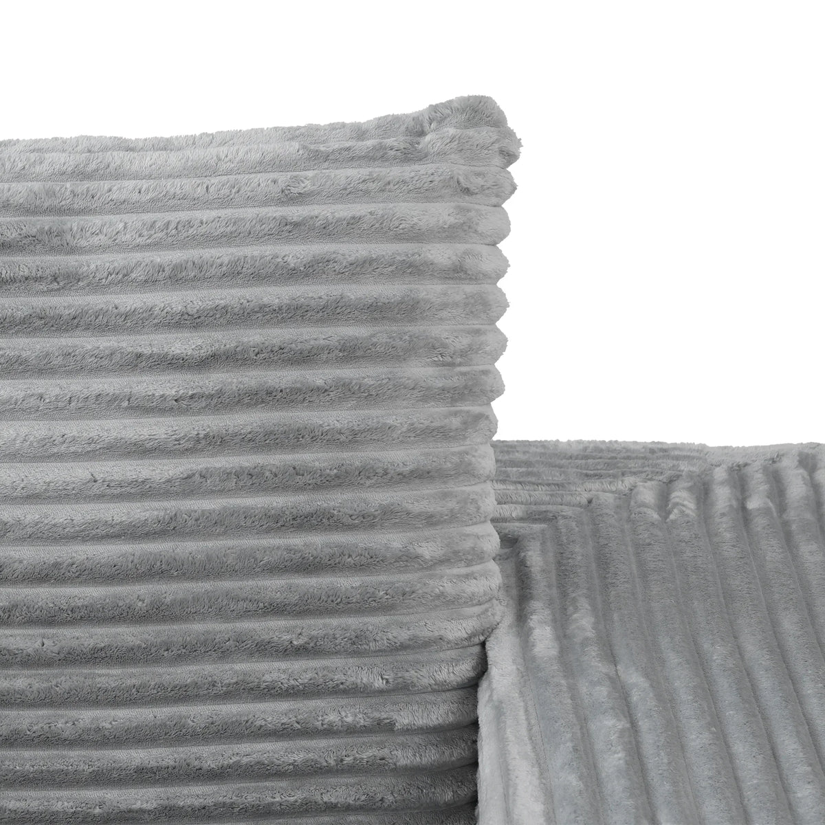 Matrix 4-Seater light-grey Modular L-Shaped Sectionals | 2-Piece, Corduroy Fabric, Compact Design