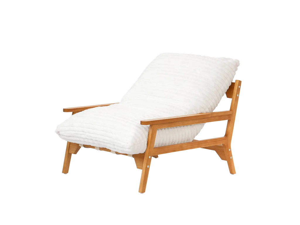 Modern 1-Seater Beige Small Space Accent Chair | 1-Piece, Plush Fabric, Solid Wood Frame, Flat Wooden Arms