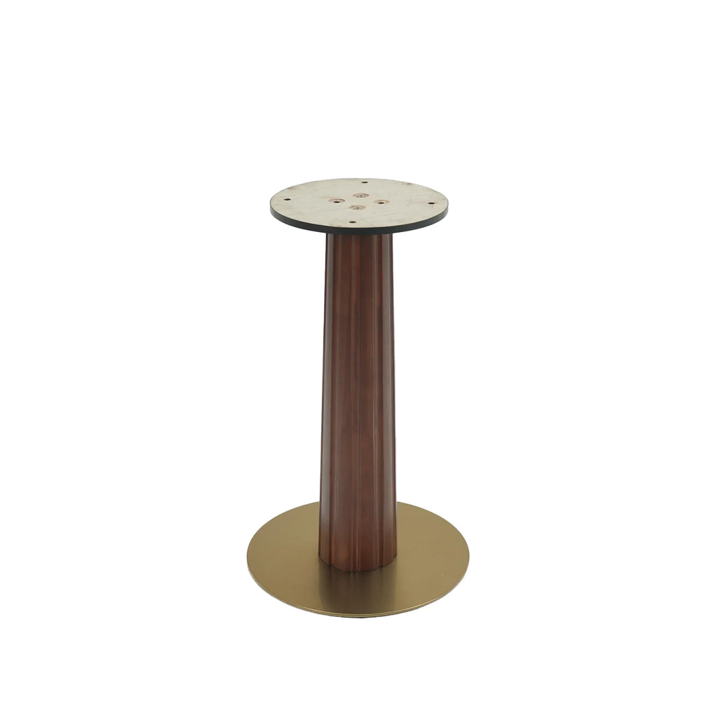 Oro Glass Bistro Table | 34" Gray Square With Wood Base