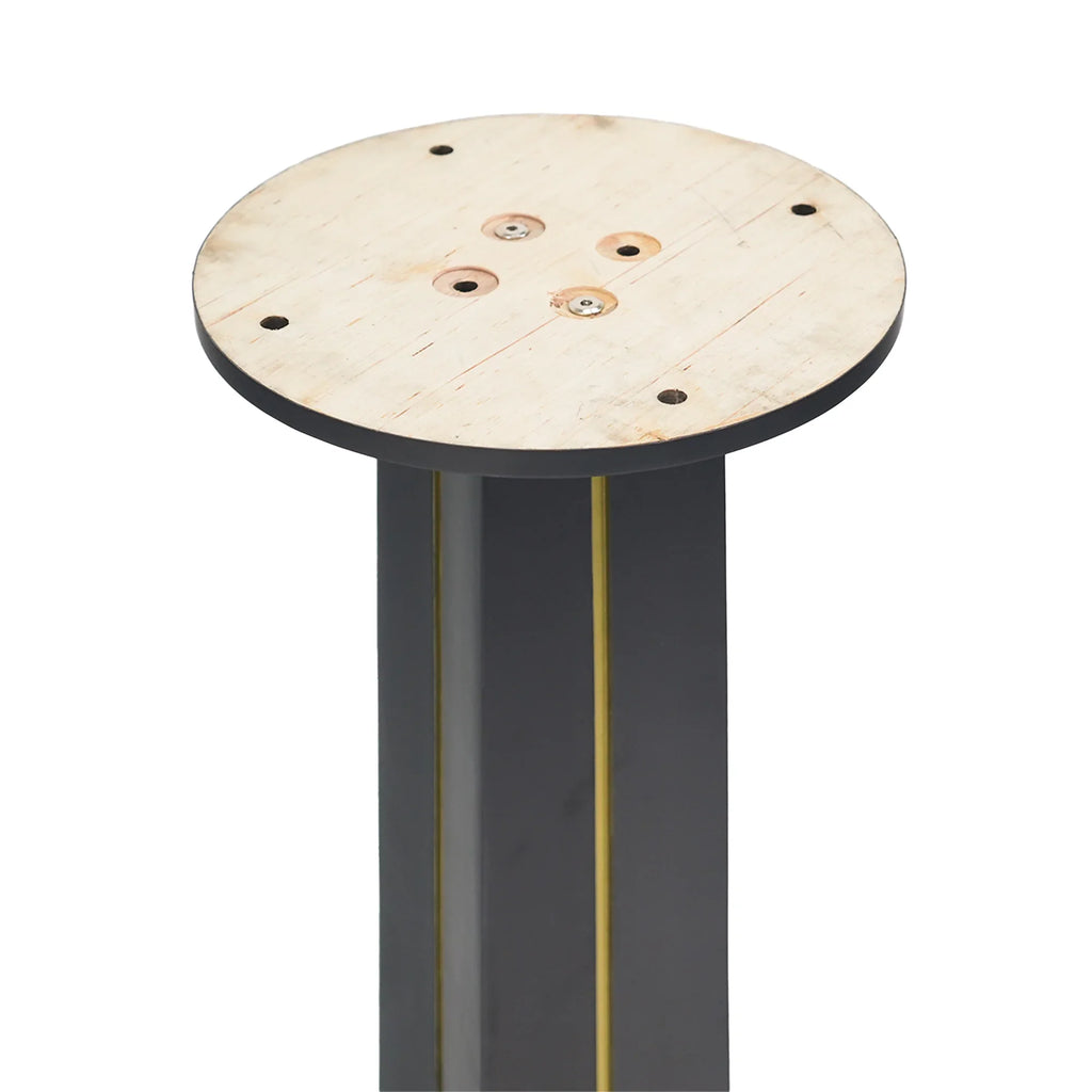Nero Sintered Stone Bistro Table | 34" White Round With Wood Base