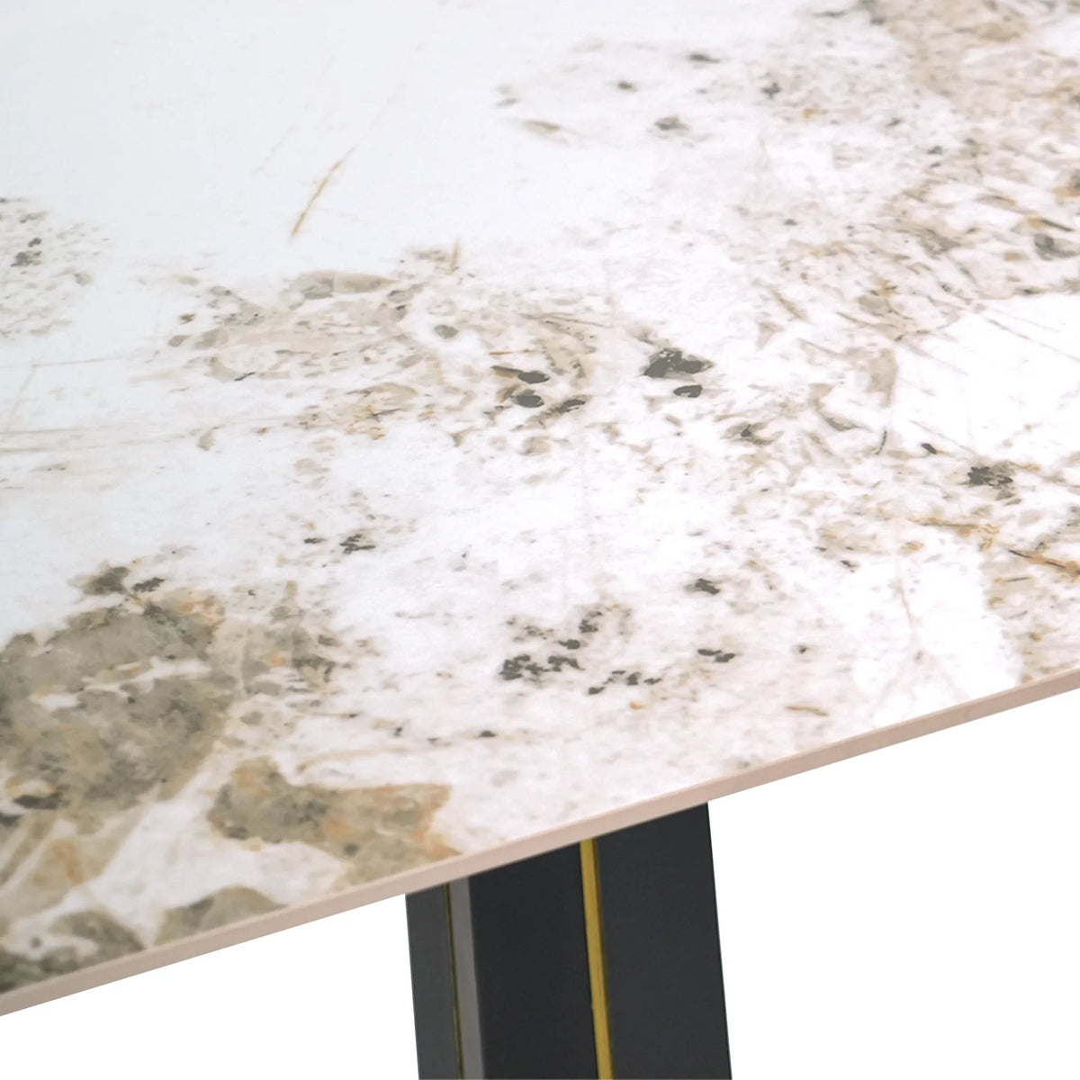 Nero Sintered Stone Bistro Table | 34" White Round With Wood Base
