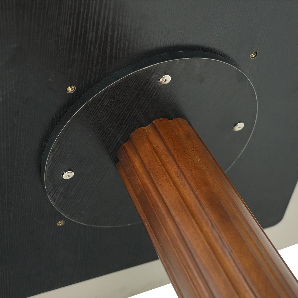 Nero Sintered Stone Bistro Table | 34" Black Round With Wood Base
