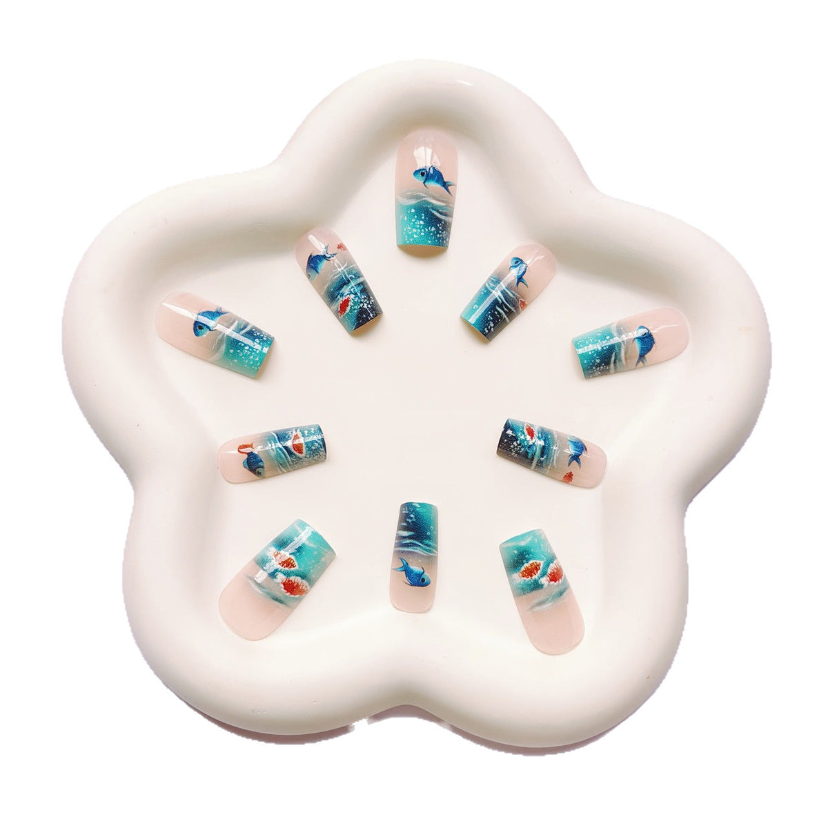 Underwater Scene Press-On Nails