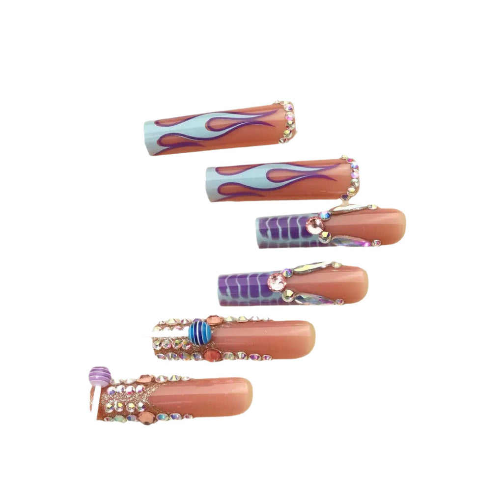 Unique Embellished Press-On Nails