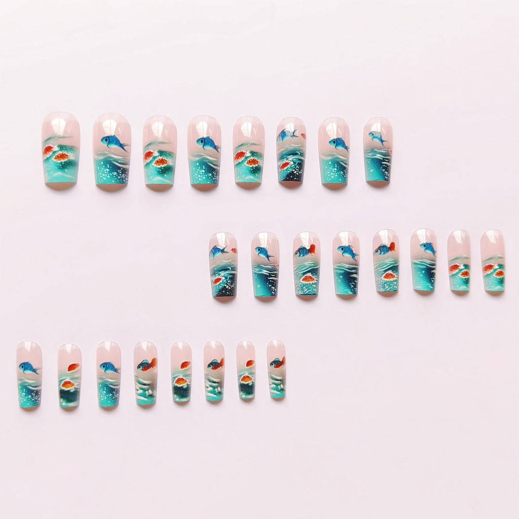 Underwater Scene Press-On Nails