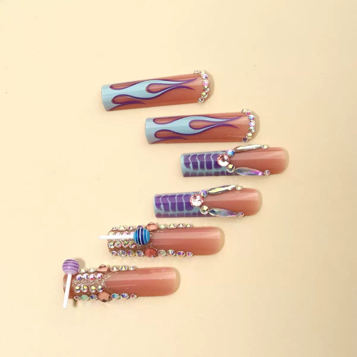 Unique Embellished Press-On Nails