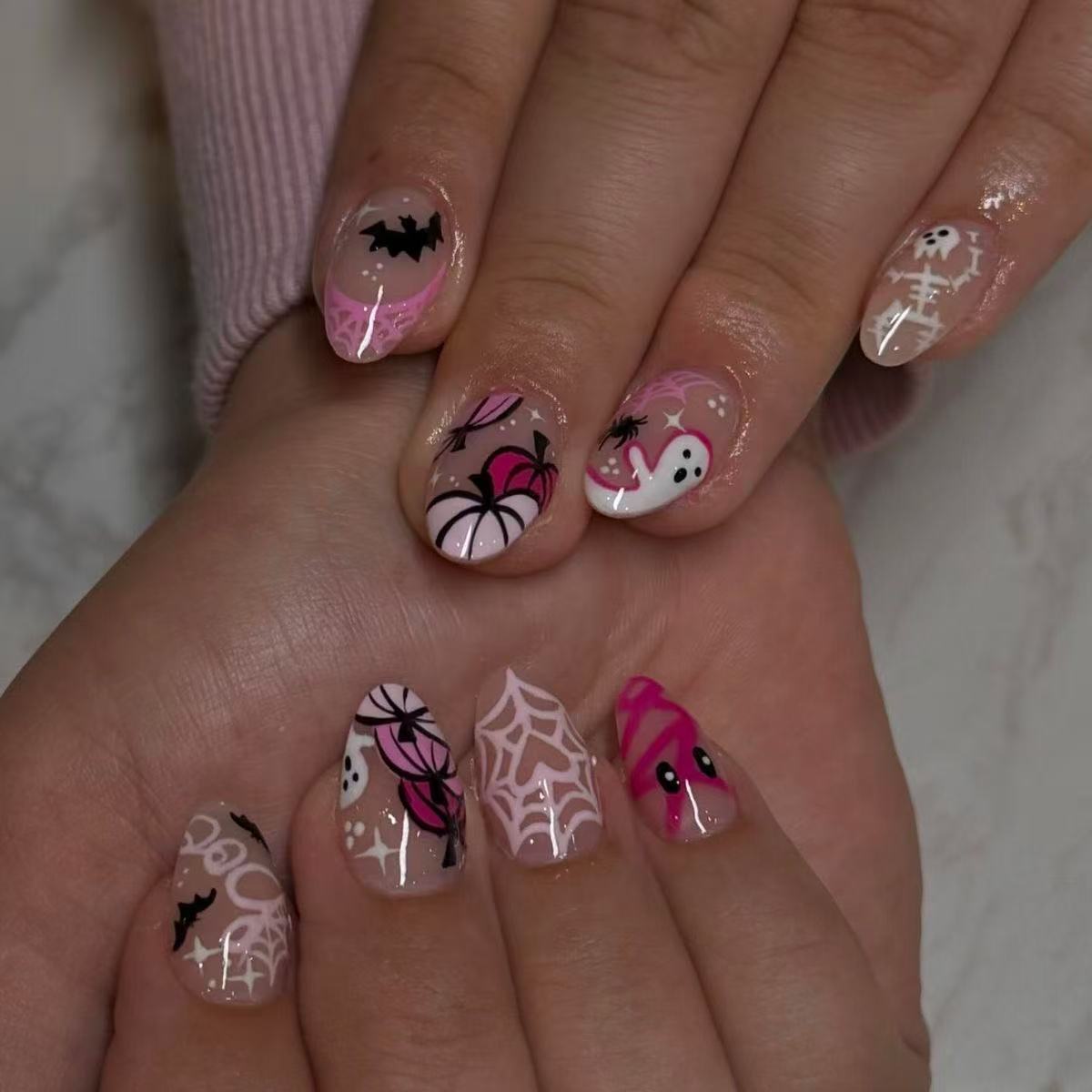 Playful Halloween-Themed Nail Art