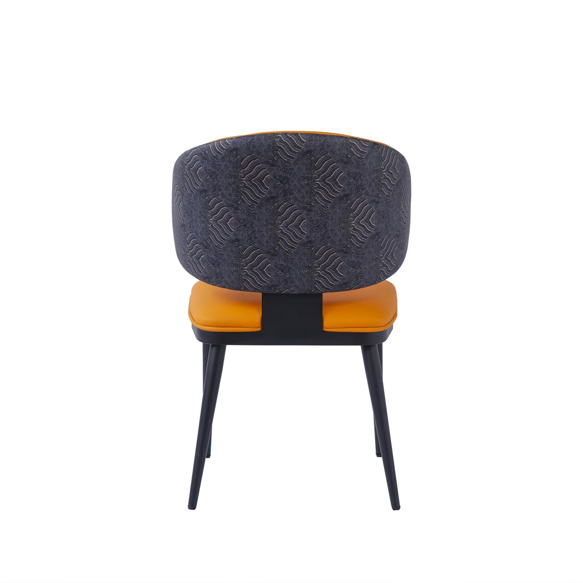 Vegan Wing Back Dining Chair | Orange PU Leather Set of 2