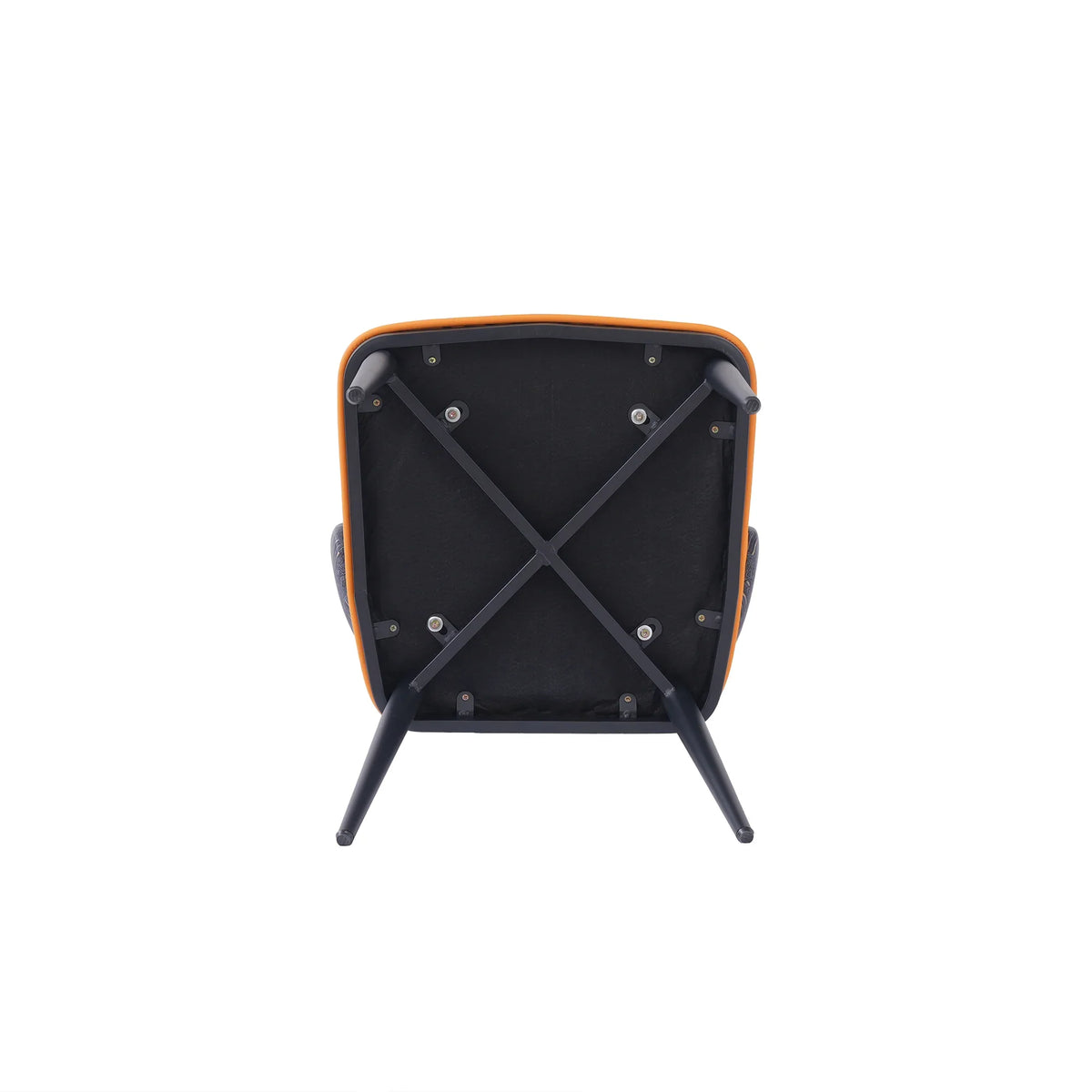 Vegan Wing Back Dining Chair | Orange PU Leather Set of 2