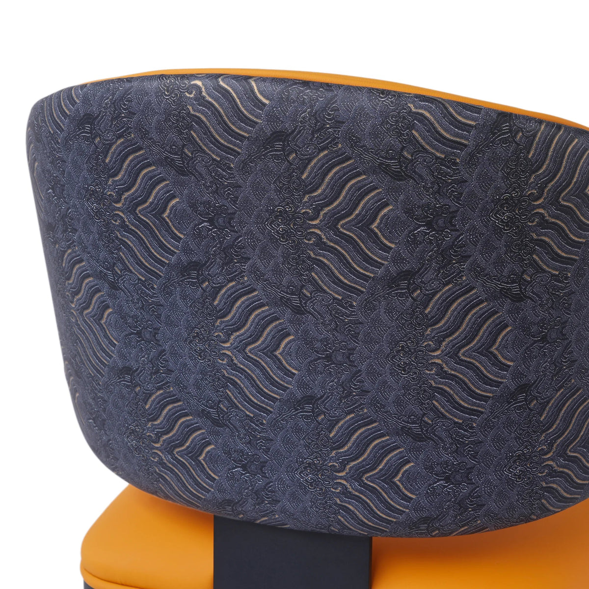 Vegan Wing Back Dining Chair | Orange PU Leather Set of 2