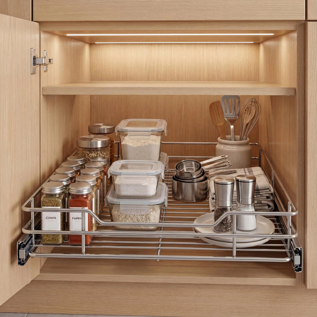 Slide-Out Cabinet Drawer Shelf