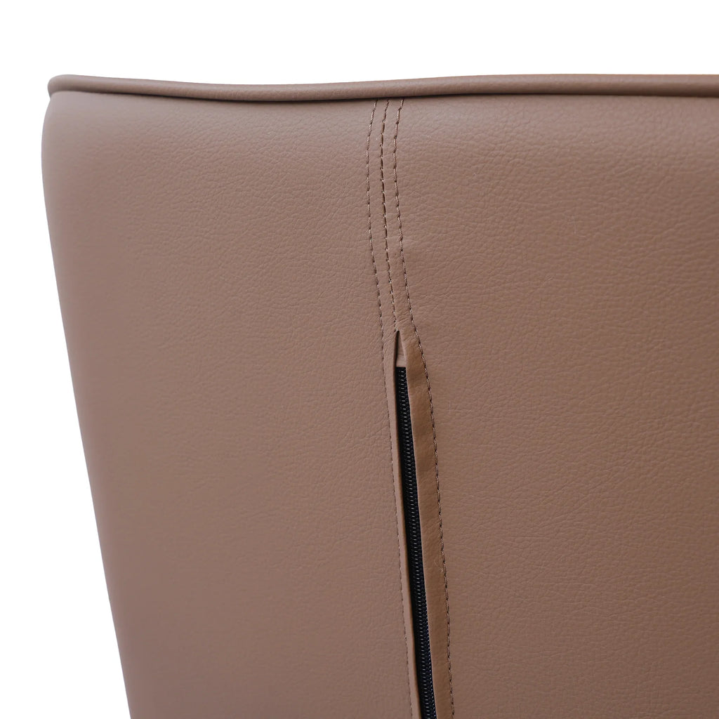 Vegan Full Back Dining Chair | White Leather Set of 2