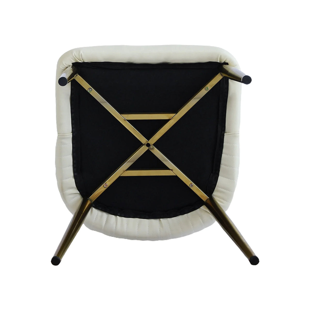 Vegan High Back Dining Chair | Ivory PU Leather Set of 2