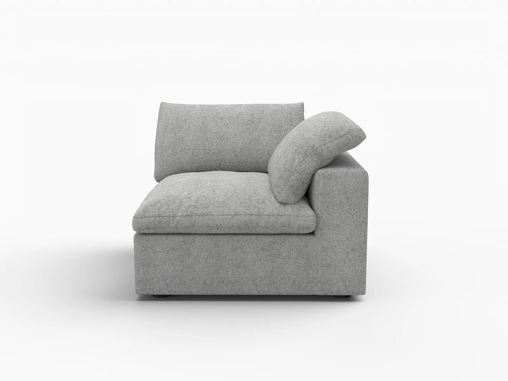 Deluxe Cloud 1-Seater Light-Grey Washable Single Sofa | 1-Piece, Cotton and Linen Fabric, Modular Design