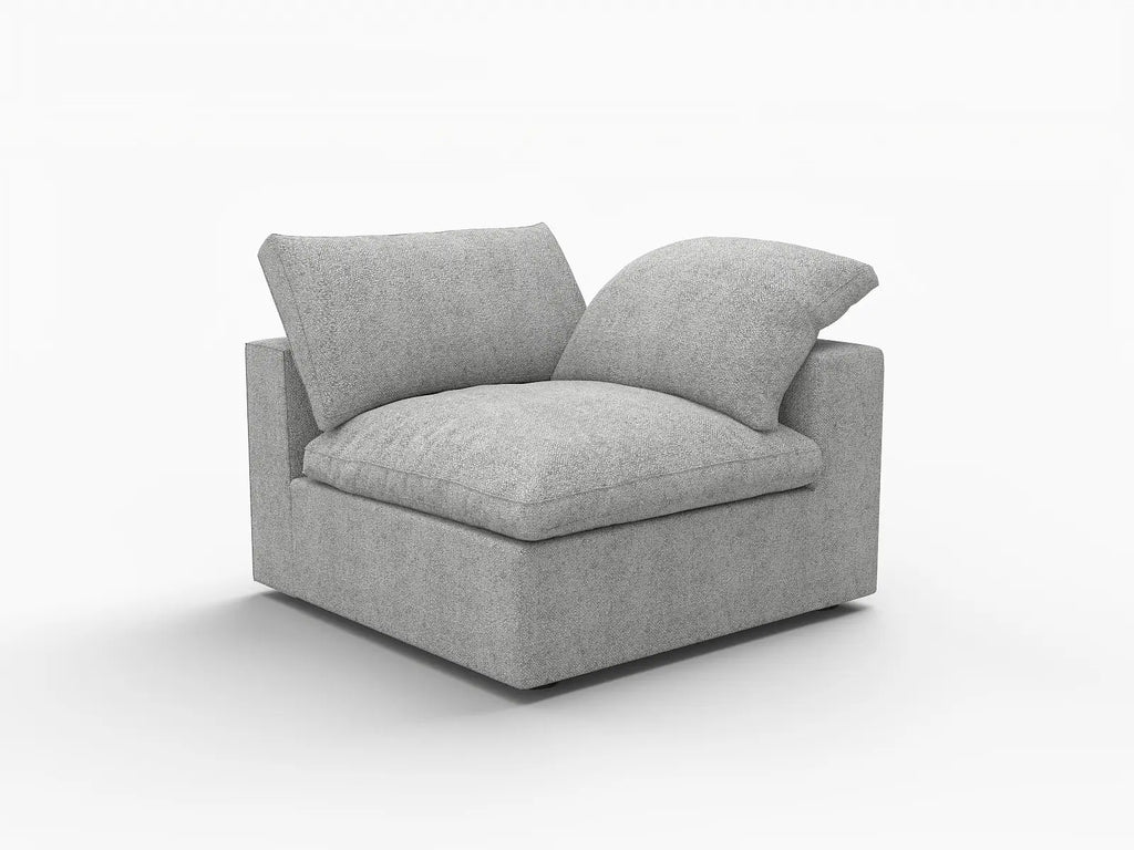 Deluxe Cloud 1-Seater Light-Grey Washable Single Sofa | 1-Piece, Cotton and Linen Fabric, Modular Design