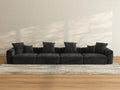 Matrix 4-Seater Black Washable Couch Sectional | 4-Piece, Corduroy Fabric, Modular Design